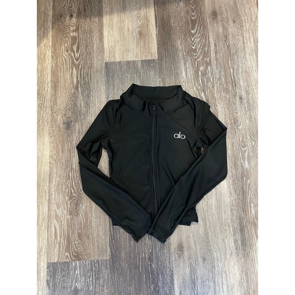 black alo zip up work out jacket